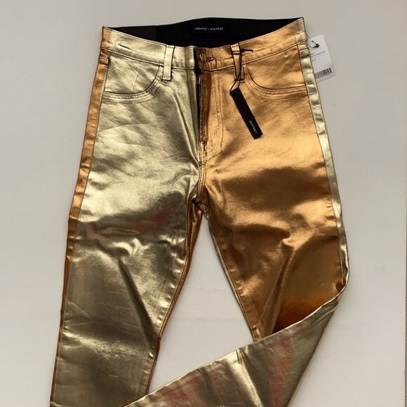 J Brand x Halpern High-Rise Maria Jeans in Gold Dust Multi-Foil - Picture 8 of 10